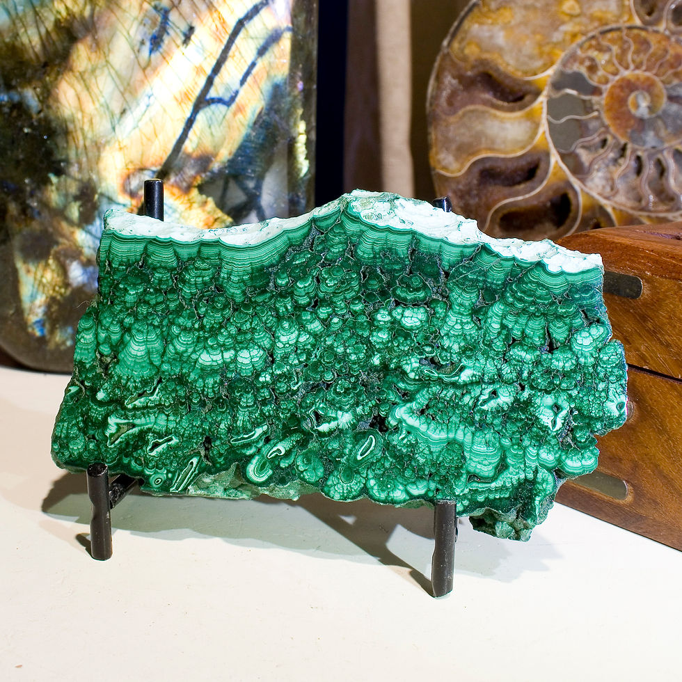 Thumbnail: Malachite Plate - D.R. Congo - Studio Mineralia Earth Art Gallery