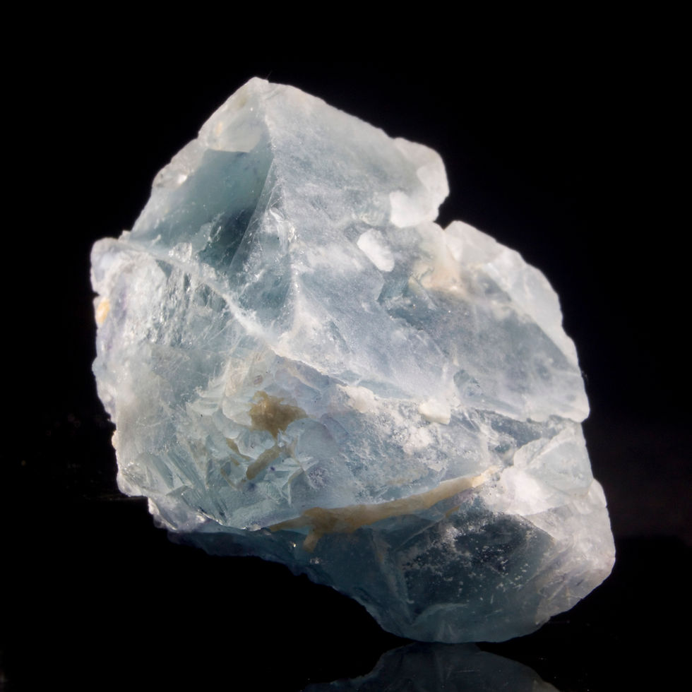 An exceptionally photogenic Fluorite from the Yindu Mine, Inner Mongolia, China. A soft blue, porcelain like facet