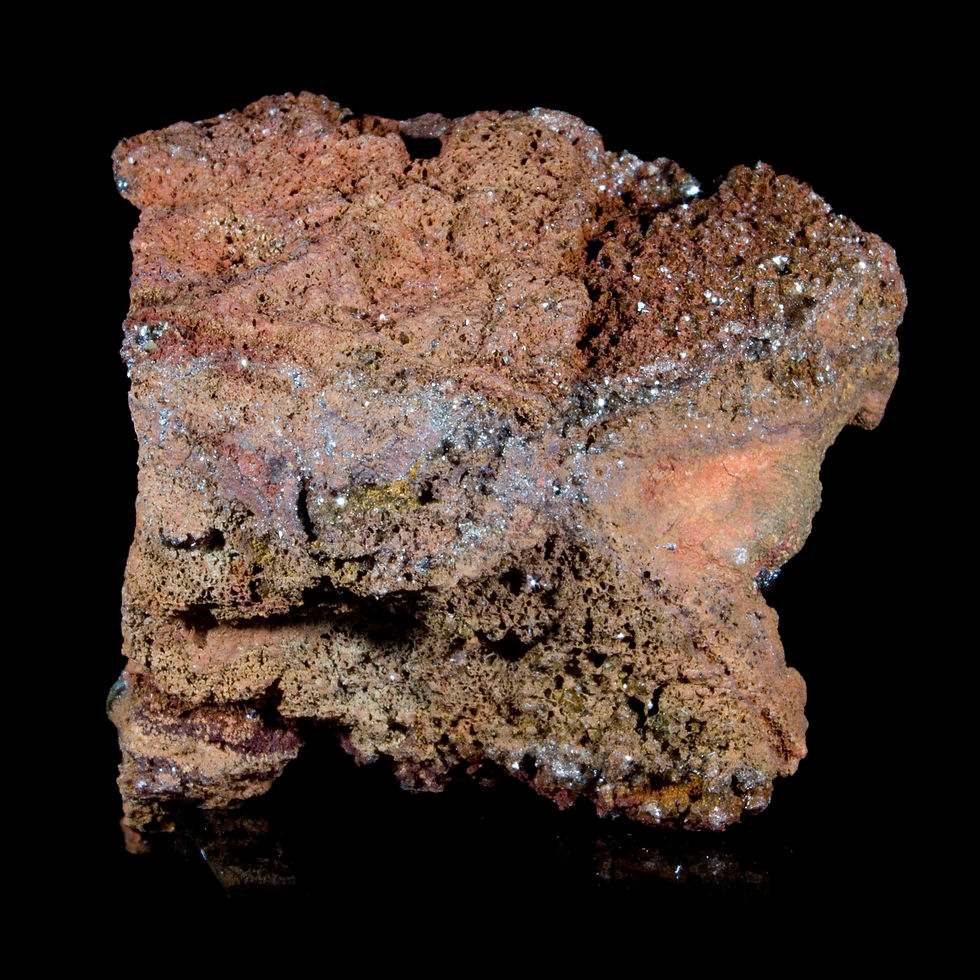 Thumbnail: Adamite and Calcite on Limonite. Mapami, Mexico. Studio Mineralia Earth Art Gallery