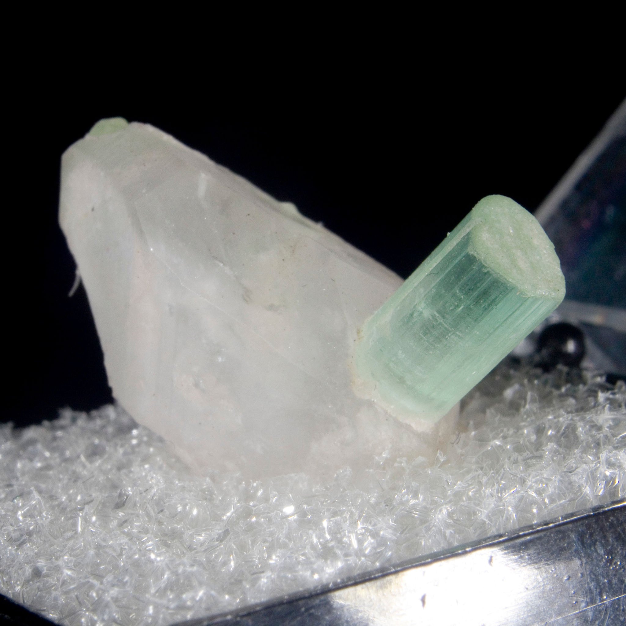 Minty Tourmaline in Quartz - Shigar Valley, Pakistan - Studio Mineralia Earth Art Gallery