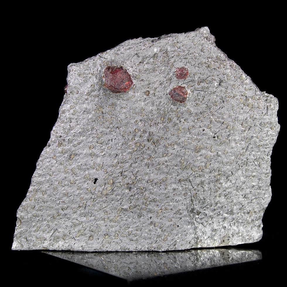 Thumbnail: Almandine-Pyrope Garnet in Graphite Mini Plate - Red Embers Mine, MA - Studio Mineralia Earth Art Gallery