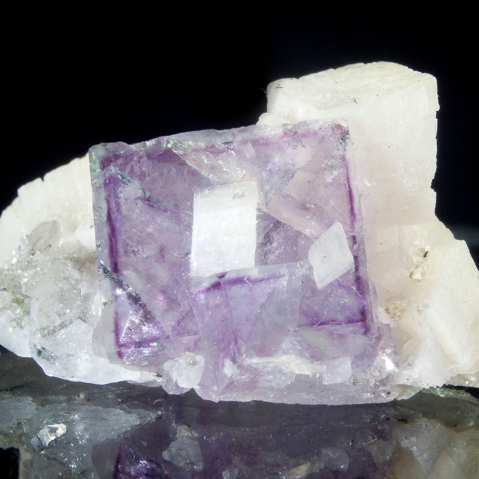 Thumbnail: Phantom Fluorite with Dolomite - Yaogangxian Mine, China - Studio Mineralia Earth Art Gallery