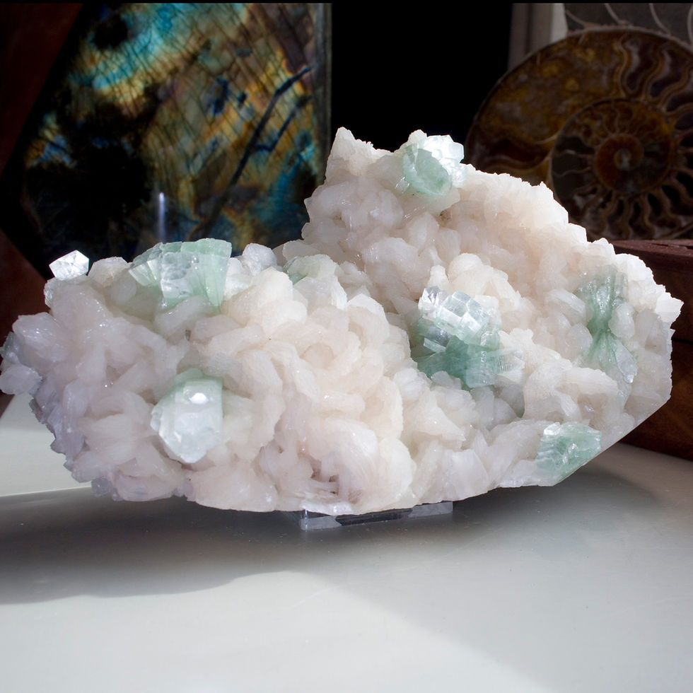 Thumbnail: A spectacular presentation from a legendary, and accidental, mineral find. This new crystal habit of Apophyllite was discover