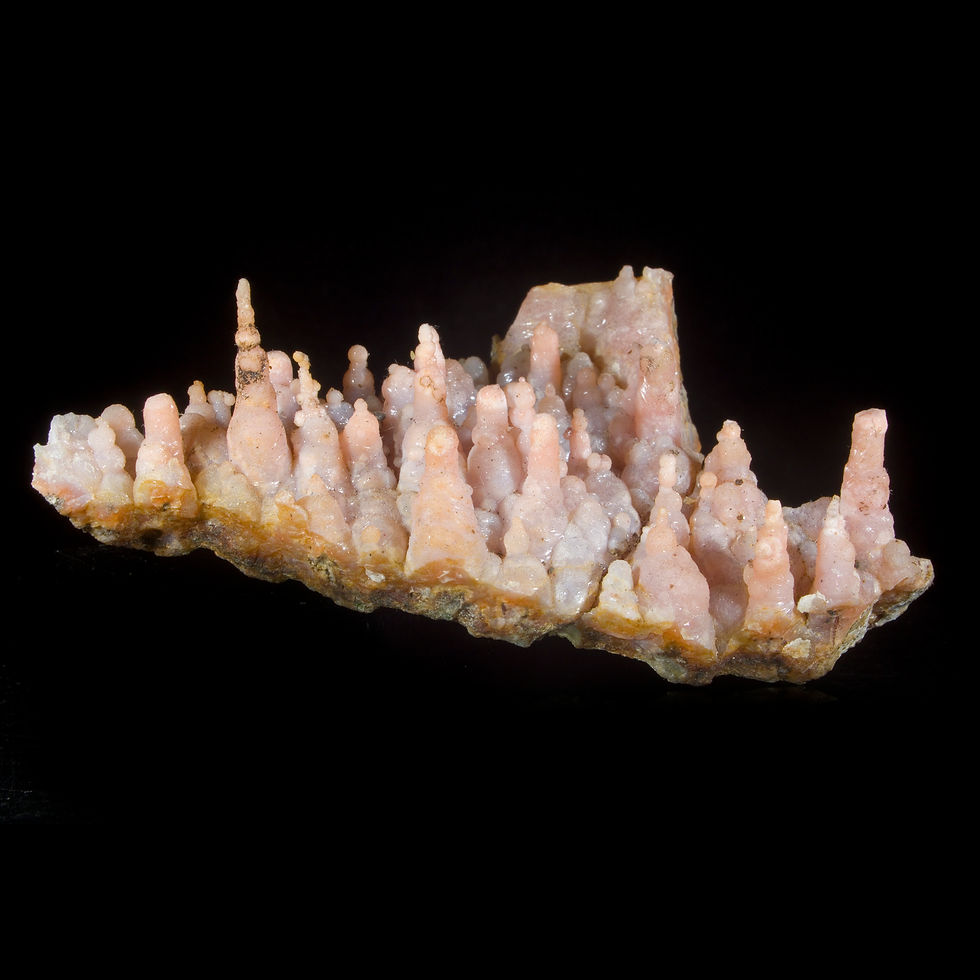 Pink Chalcedony Stalactites - Sidi Rahal, Morocco - Studio Mineralia Earth Art Gallery