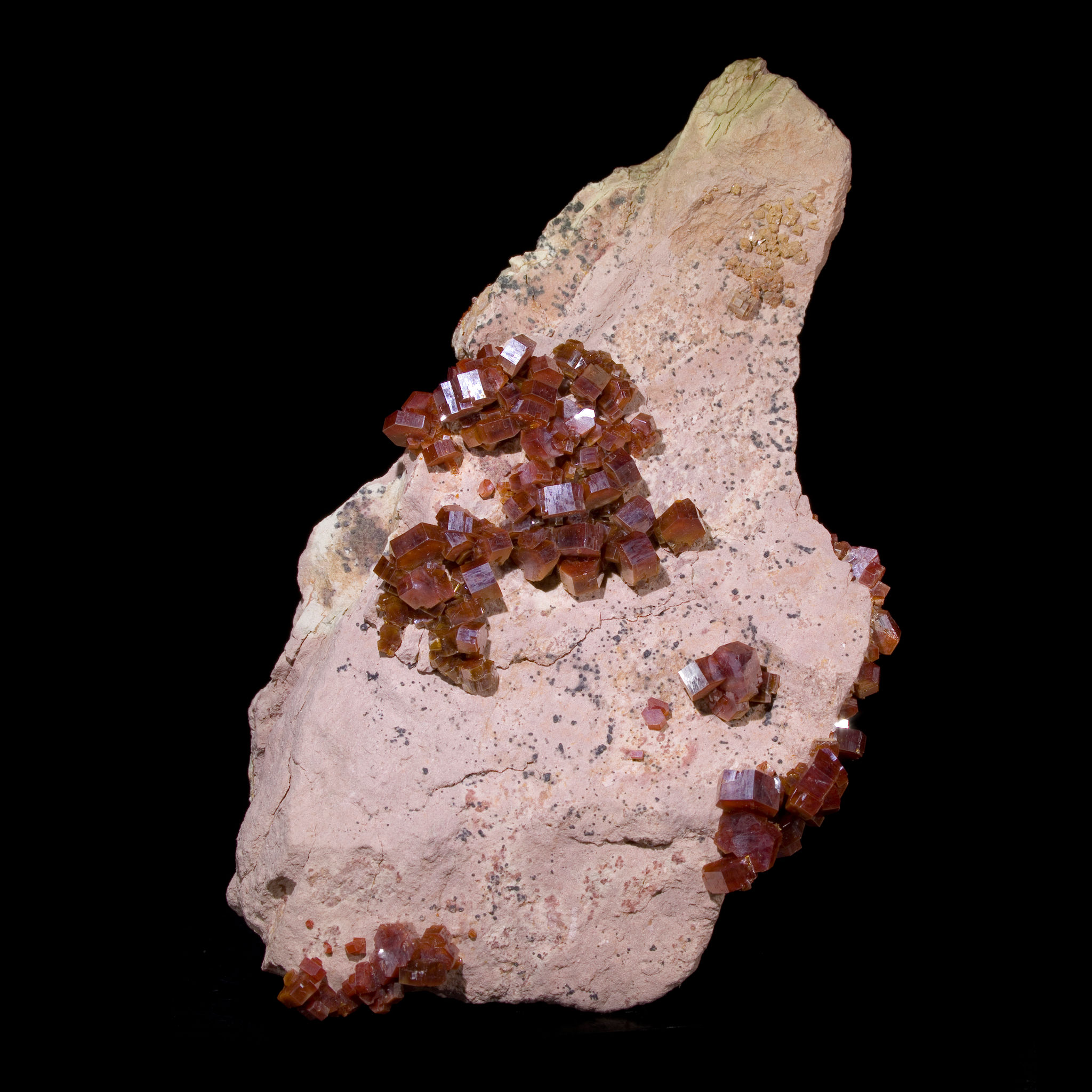 Vanadinite on Matrix - Mibladen, Morocco - Studio Mineralia Earth Art Gallery
