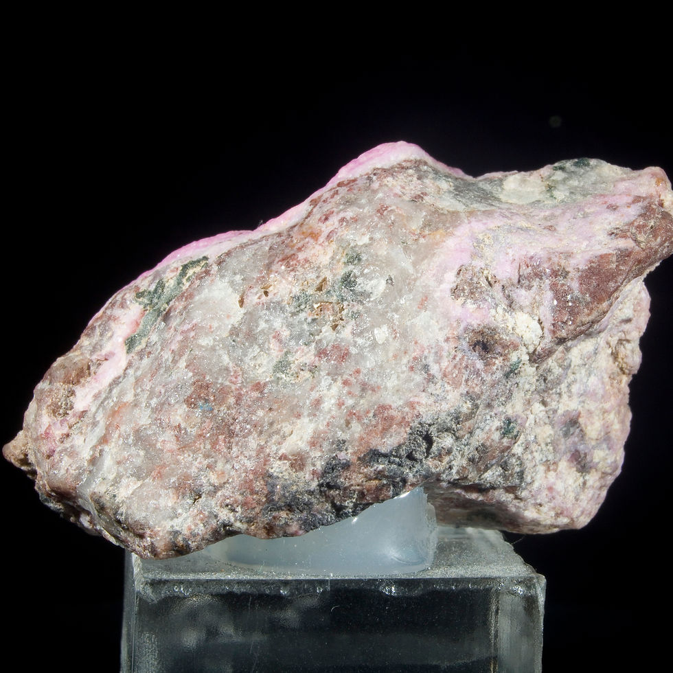 Thumbnail: Malachite on Cobaltoan Calcite - Kakanda Deposit, DR Congo - Studio Mineralia Earth Art Gallery