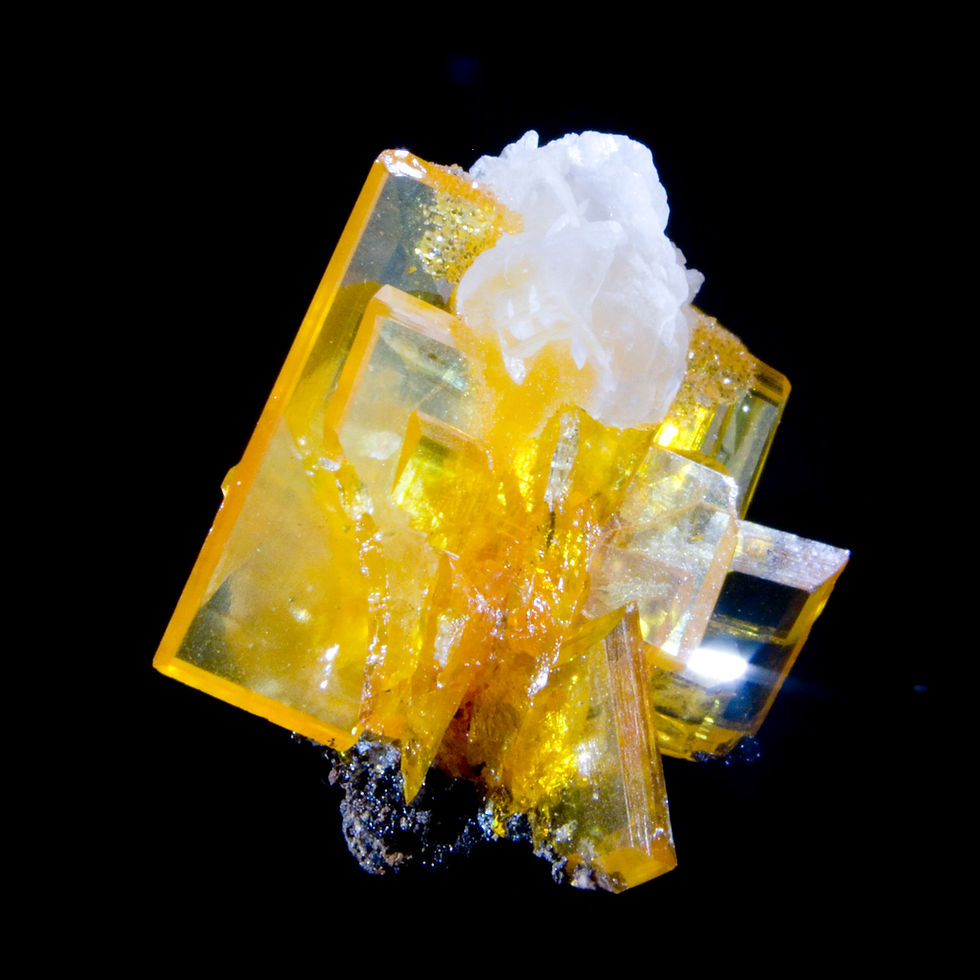 Thumbnail: Wulfenite with Mottramite - 79 Mine, Arizona - Studio Mineralia Earth Art Gallery