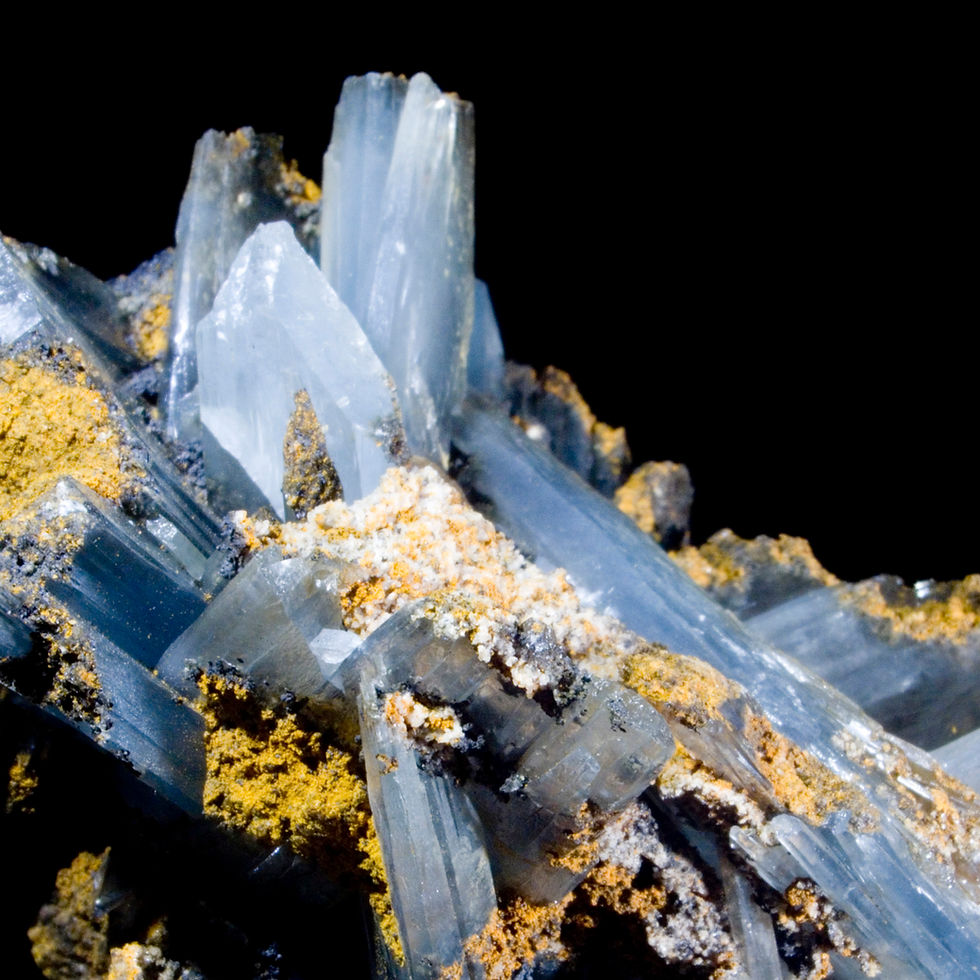 Blue Barite - Jebel Ouichane, Morocco - Studio Mineralia Earth Art Gallery