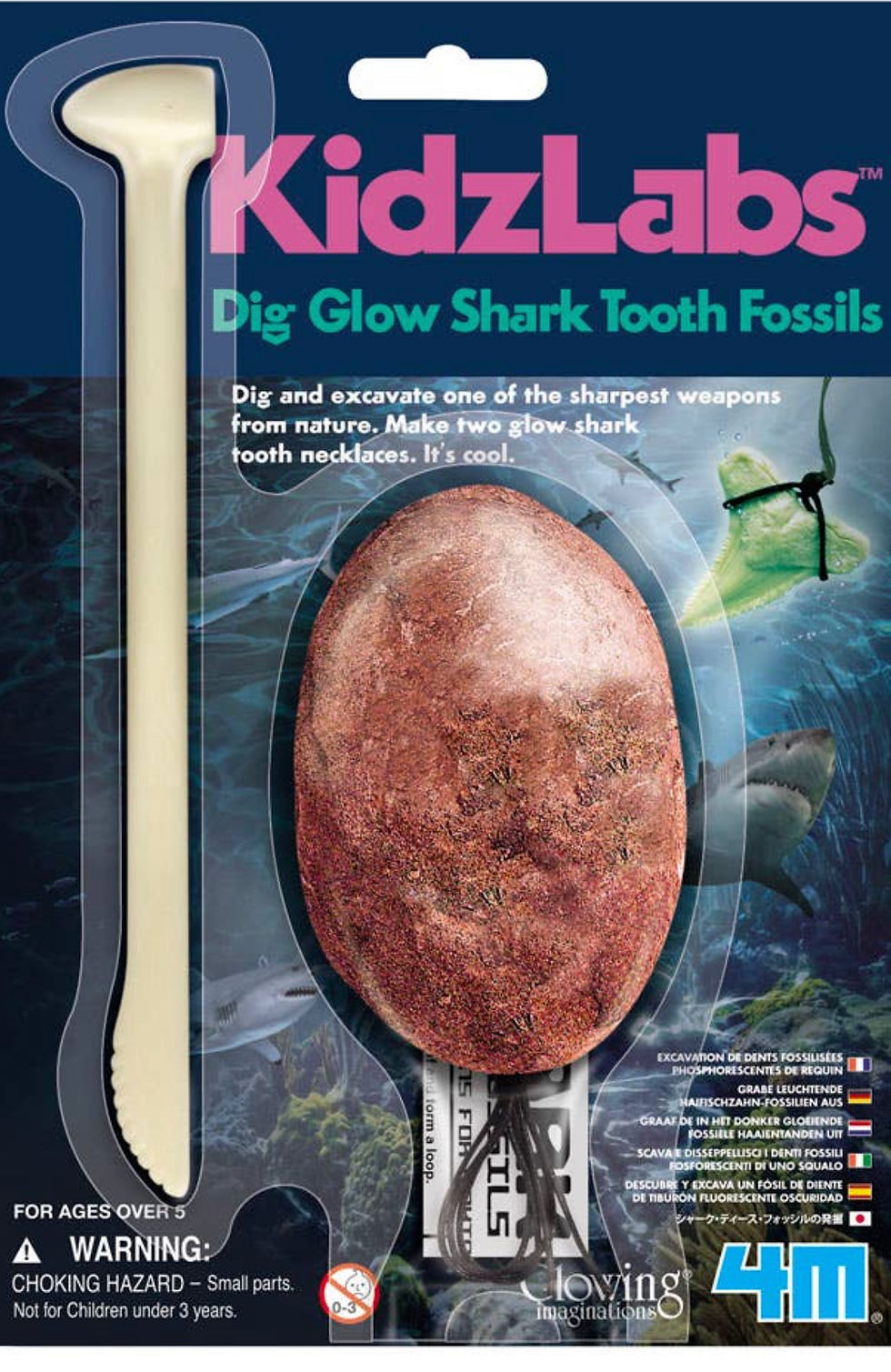 4M Dig and Excavate Glow Shark Tooth Fossils