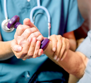 Healthcare professional assisting patient