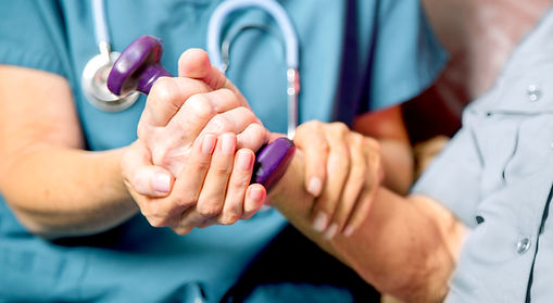 Healthcare professional assisting patient