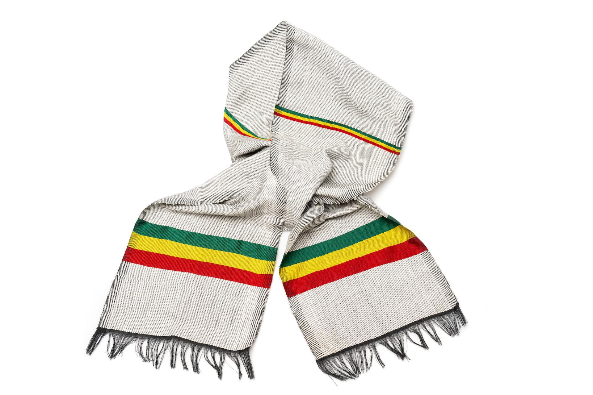 Scarf white with tricolor