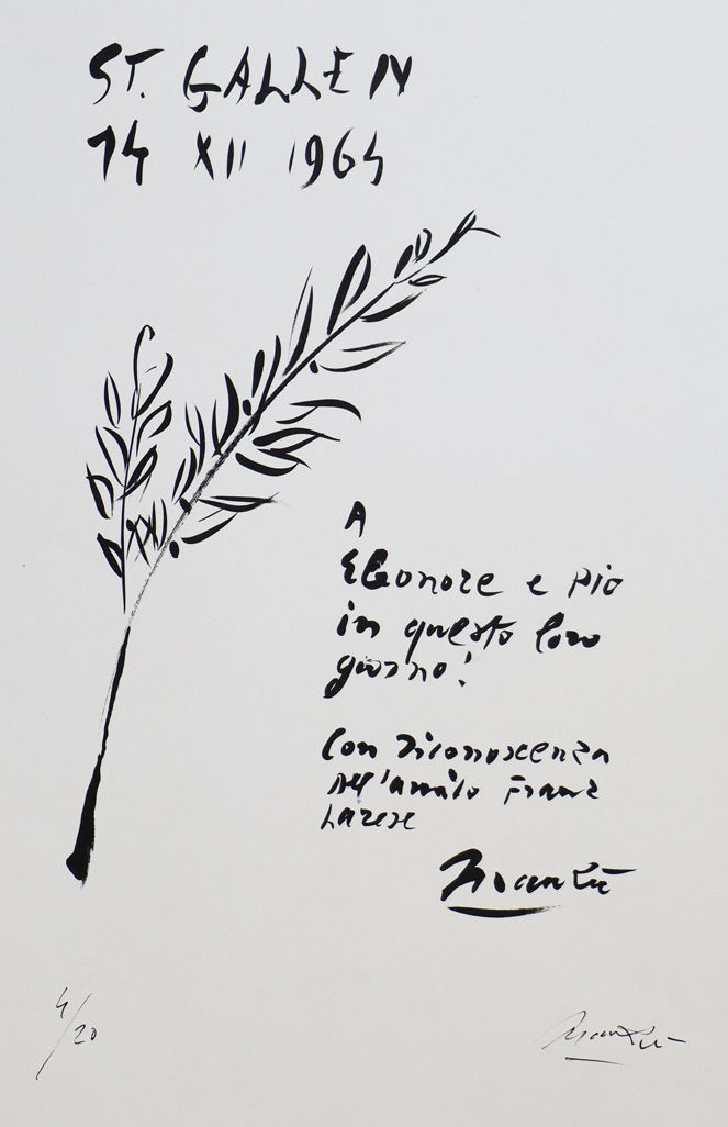 Manzú, Giacomo, St. Gallen 14 XII 1965, Lithografie