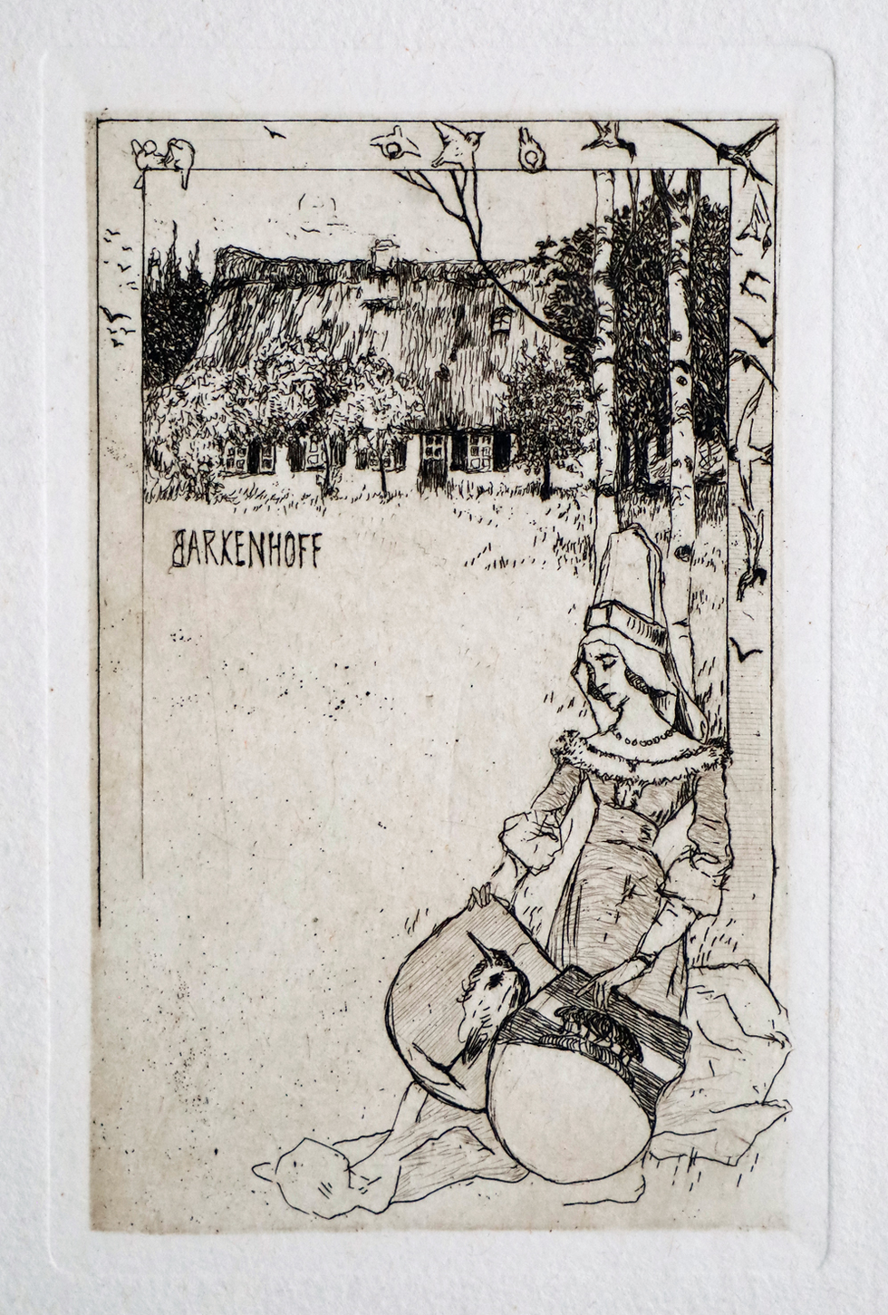 Miniaturbild: Vogeler, Heinrich, Radierung Exlibris Barkenhoff, 1896