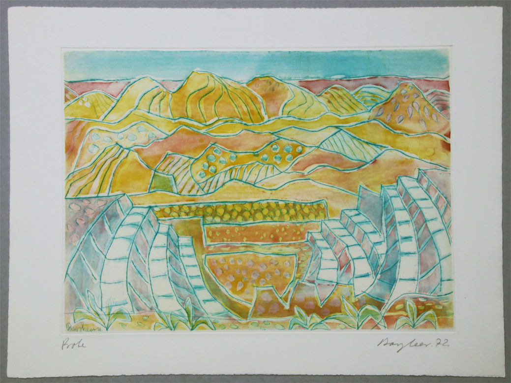 Bargheer, Eduard, Farbradierung, Griechisches Theater Segesta, 1971