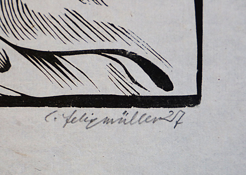 Miniaturbild: Felixmüller, Conrad, Selbstbildnis, Holzschnitt 1927, signiert