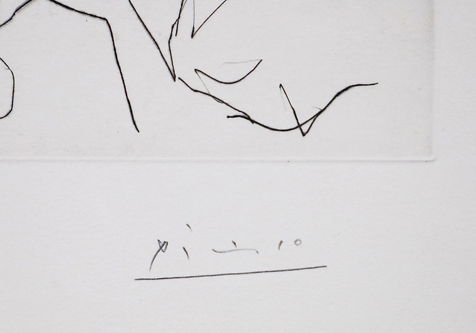 Miniaturbild: Picasso, Pablo, Kaltnadelradierung, Modèle et peintre chauve, 1966