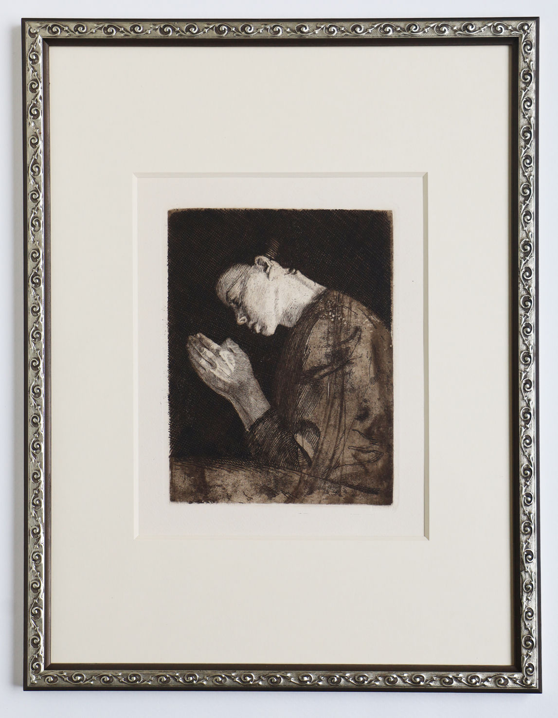 Kollwitz, Käthe, originale Radierung, Betendes Mädchen, 1892