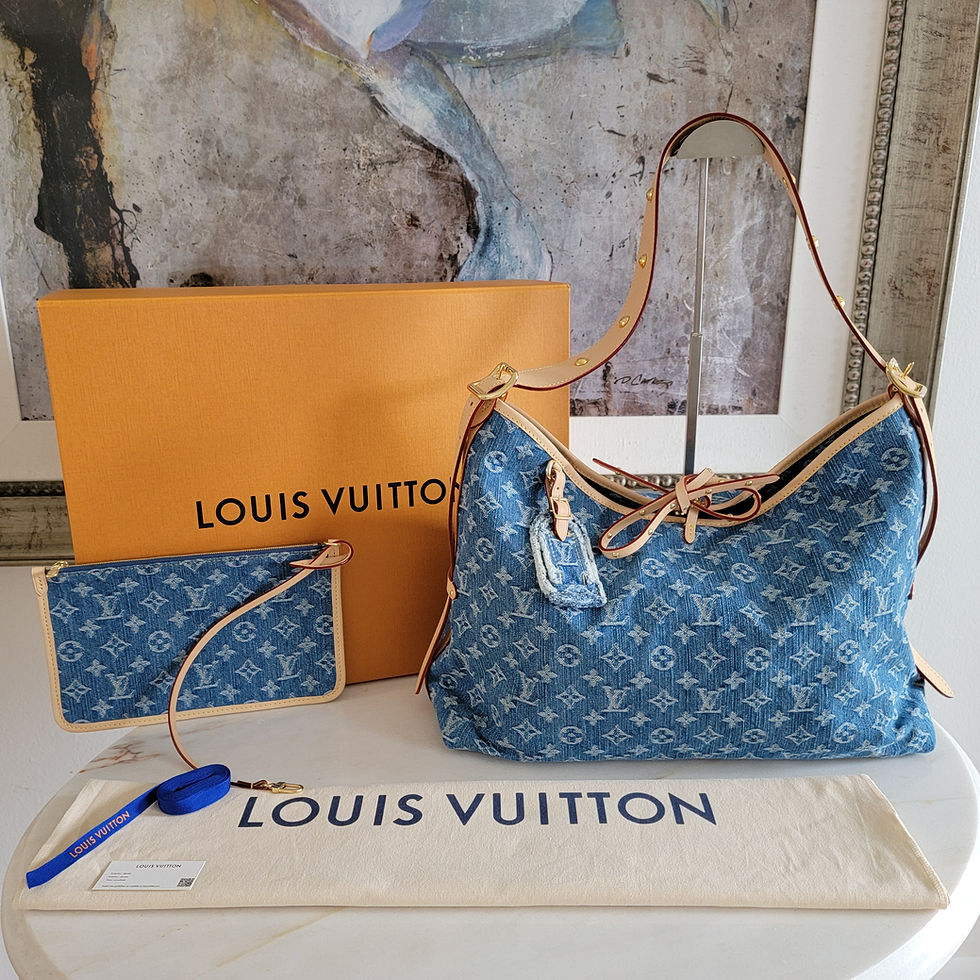 Thumbnail: Louis Vuitton CarryAll MM Blue Denim Remix With Pouch Brand NEW in BOX