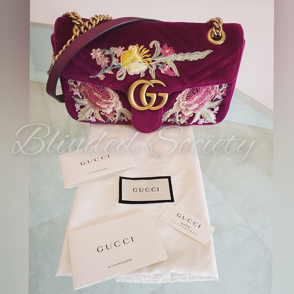 Thumbnail: Gucci Fuscia Velvet GG Marmont Chain Crossbody Bag 