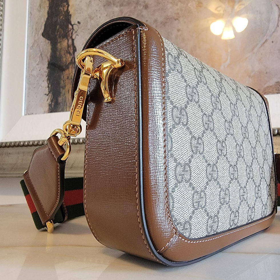 Thumbnail: GUCCI 1955 HORSEBIT MINI GG SUPREME WEB STRAP CROSSBODY BAG HANDBAG NEW $2,980