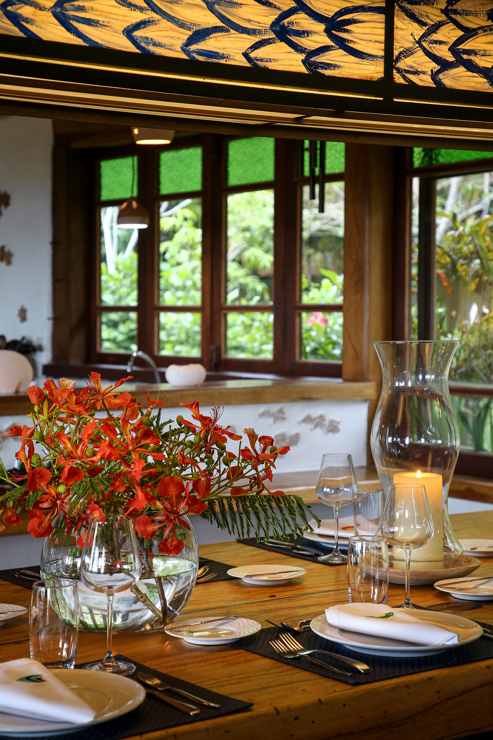 Mesa de jantar na Casa Sede