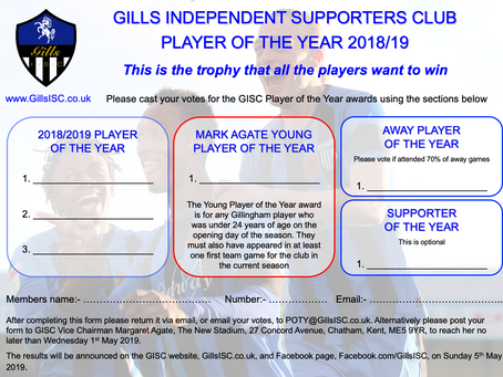 Player Of The Year 2018/19 Voting 