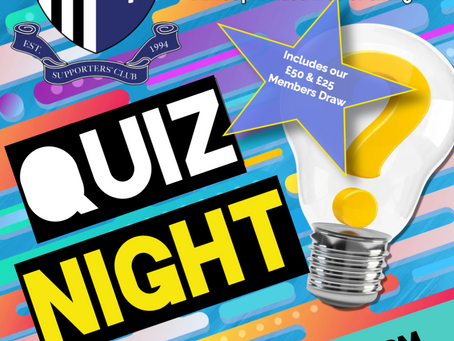 Quiz Night & Members Draw - 15th January 2024 - 8pm