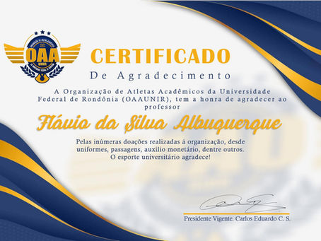 Professor Flávio da Silva Albuquerque é homenageado pela OAAUNIR
