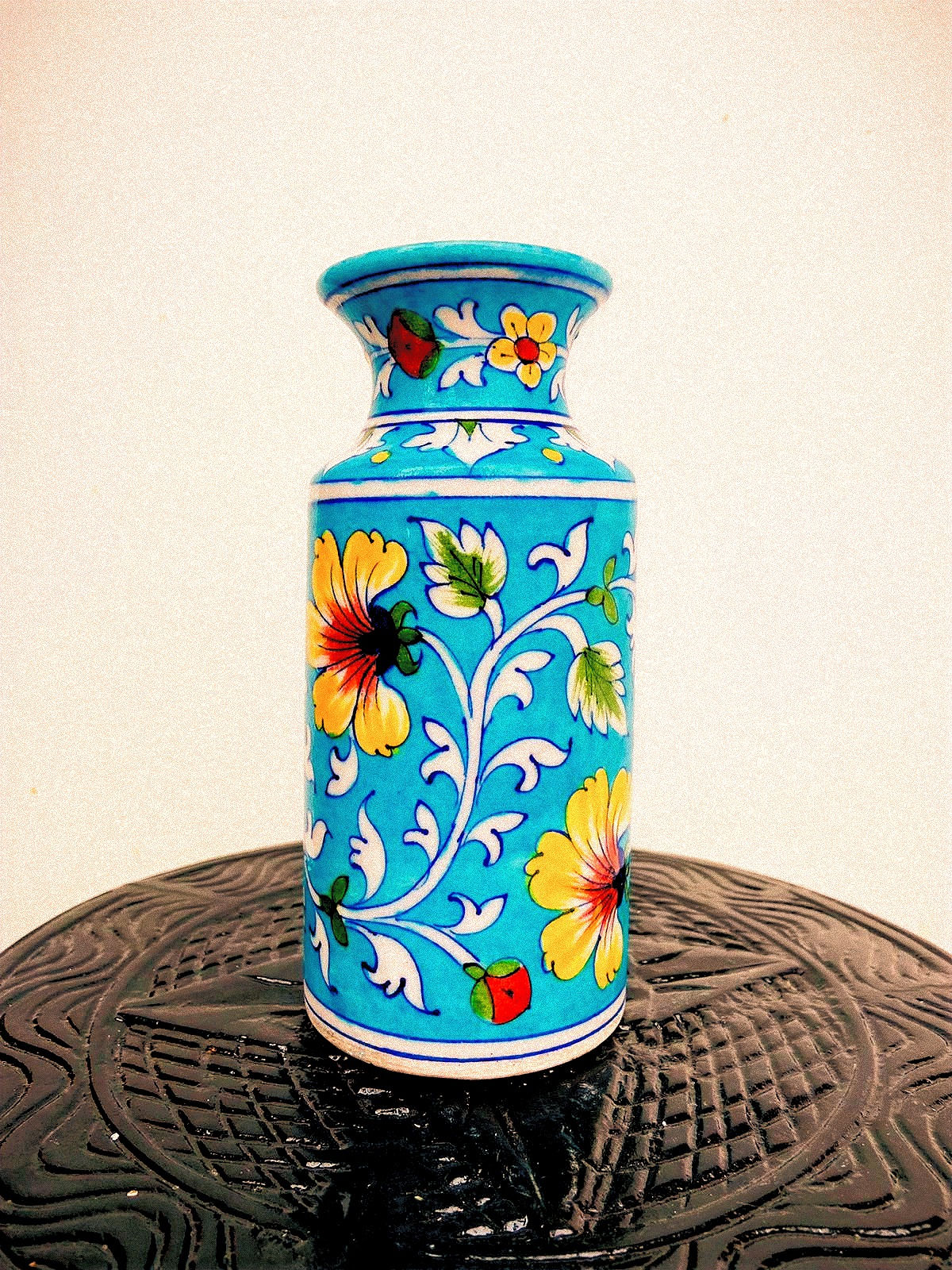 Blue pottery of Rajasthan (flower vase ) Dimension-6 inch