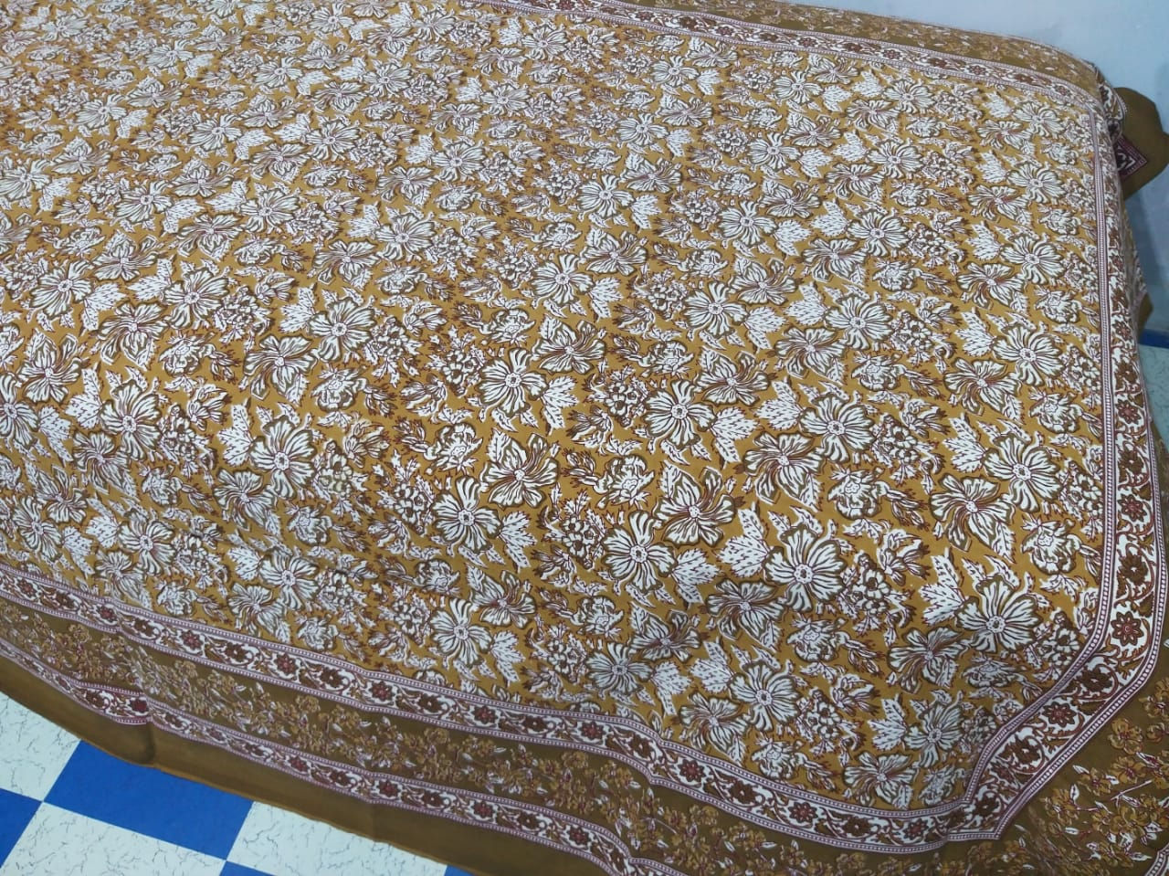 Table cover (handblock printed) Dimension -  150×225 cm  Fabric- Cotton fabric