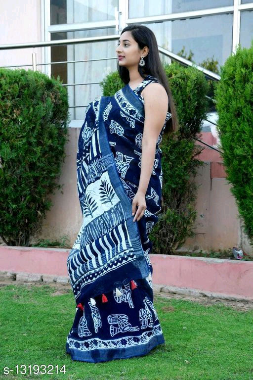 Bagru hand block printed saree