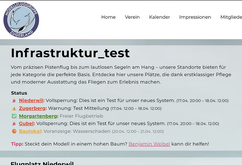 Change Log V2.0: Infrastruktur-Display