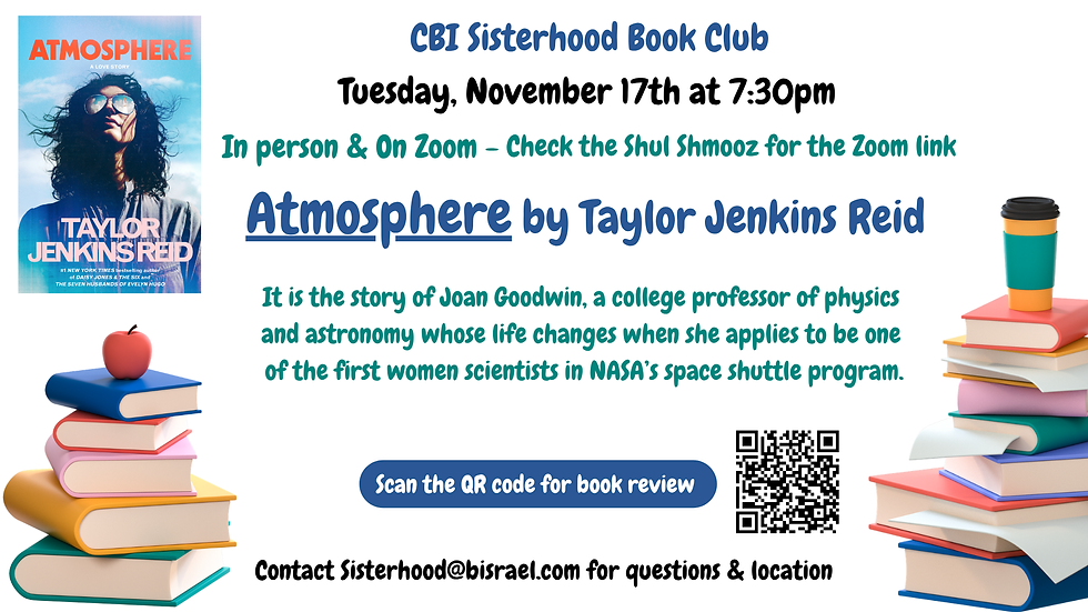CBI Sisterhood Book Club - Atmosphere by Taylor Jenkins Reid