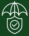 umbrella icon symbolizes that the business has general liability insurance giving the customer confidence in us