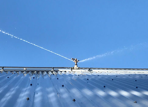 Rooftop Sprinklers for Bushfire Prevention In Action