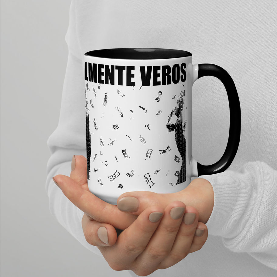 Tazza da caffè con stampa "LMENTE VEROS" e denaro