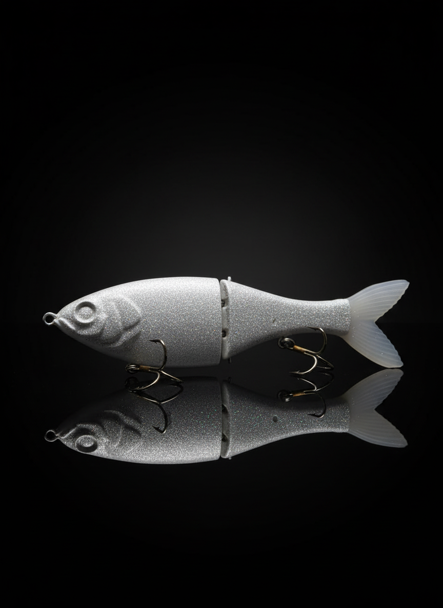 slim shad 7 in blank with silver glitter infused