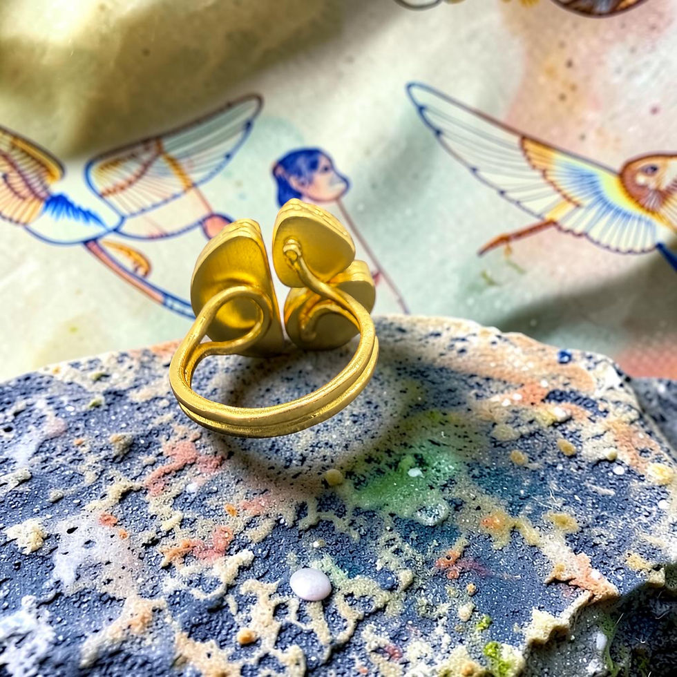 縮圖：水彩玉髓x紫水晶x白玉髓戒指 Watercolor Chalcedony x Amethyst x White Chalcedony Ring
