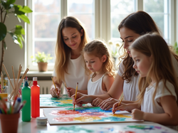 A-group-of-adults-and-kids-painting-together-in-a-bright-studio-with-natural-light-and-col