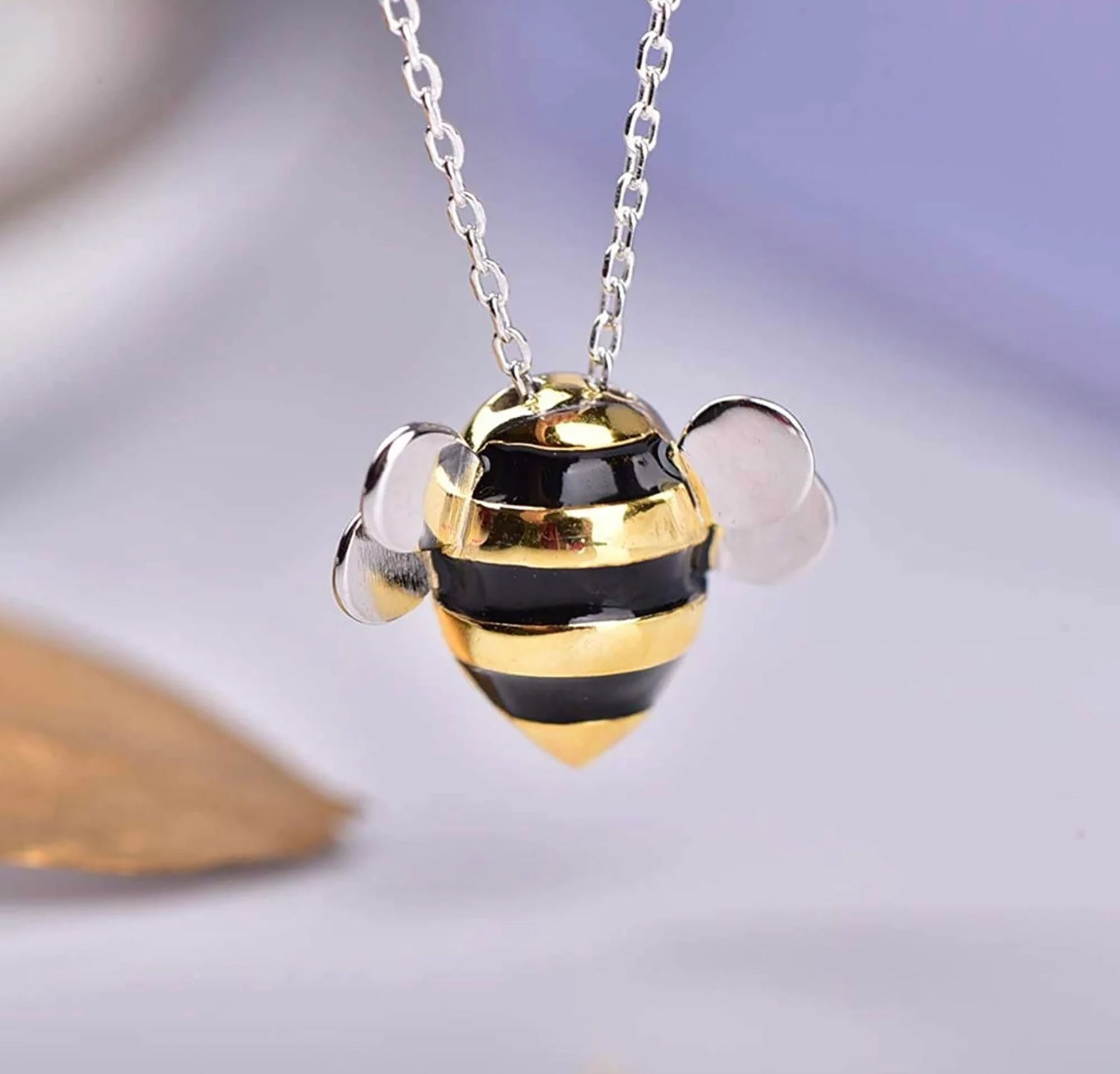 Honey Bees -Adopt a Bee Necklace 925 Sterling Silver Bee Inspire