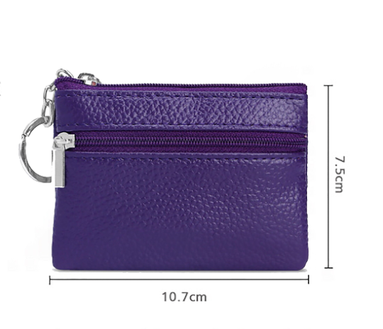 Thumbnail: Leather Credit Card and Coins Purse, Handmade Zippered Mini Pouch, Unisex Wallet