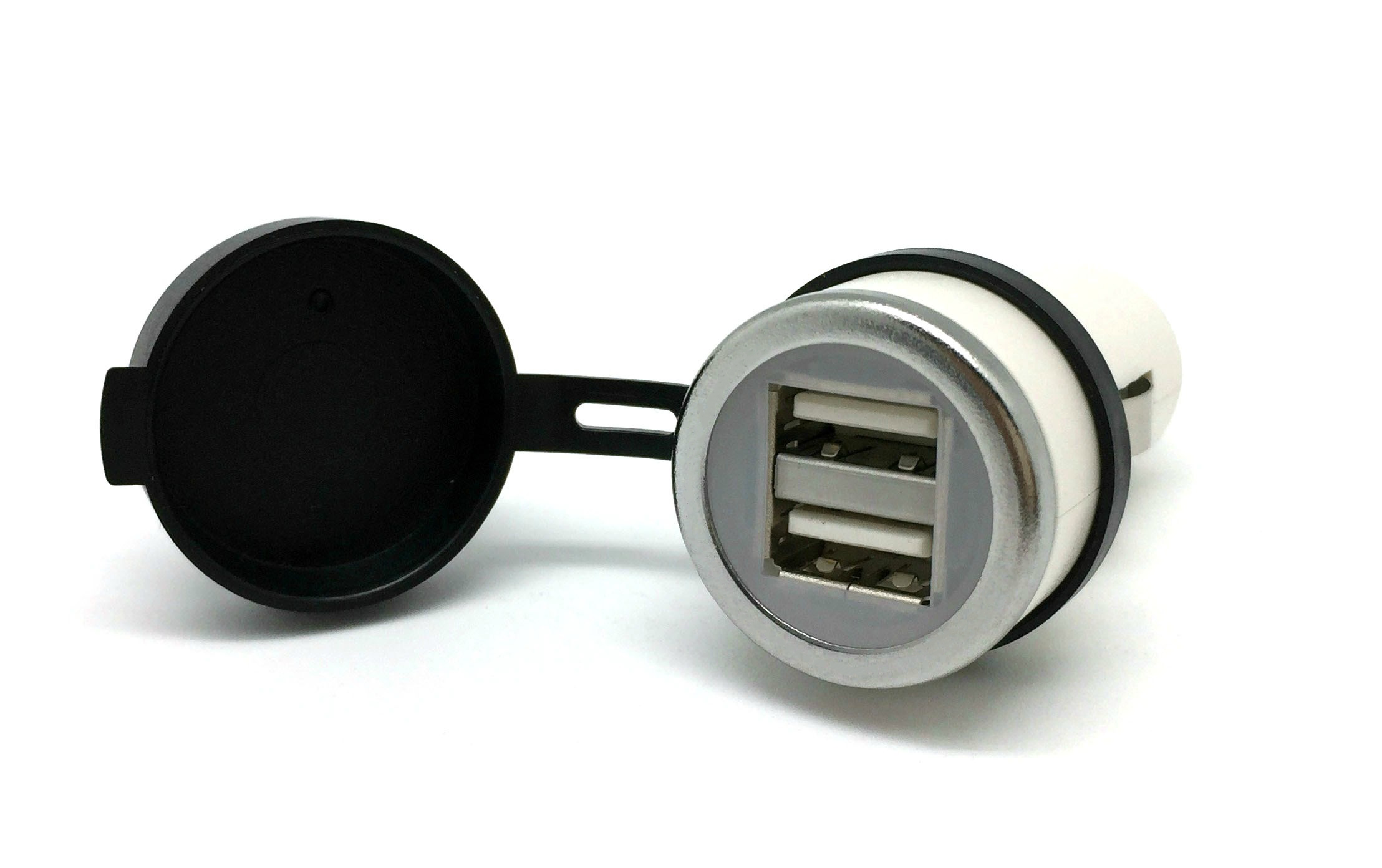 Cliff-Top 3.3A dual USB car charger in white color