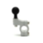 Cliff-Top silver motorcycle handlebar mounting base with 1-inch ball