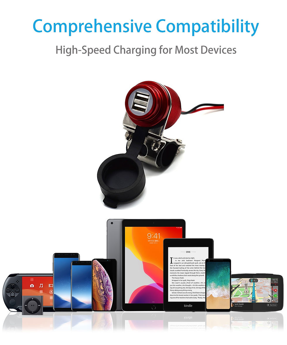 Miniatura: Cliff Top 4.6 Amp Aluminium Motorcycle Handlebar USB Charger (MAR)