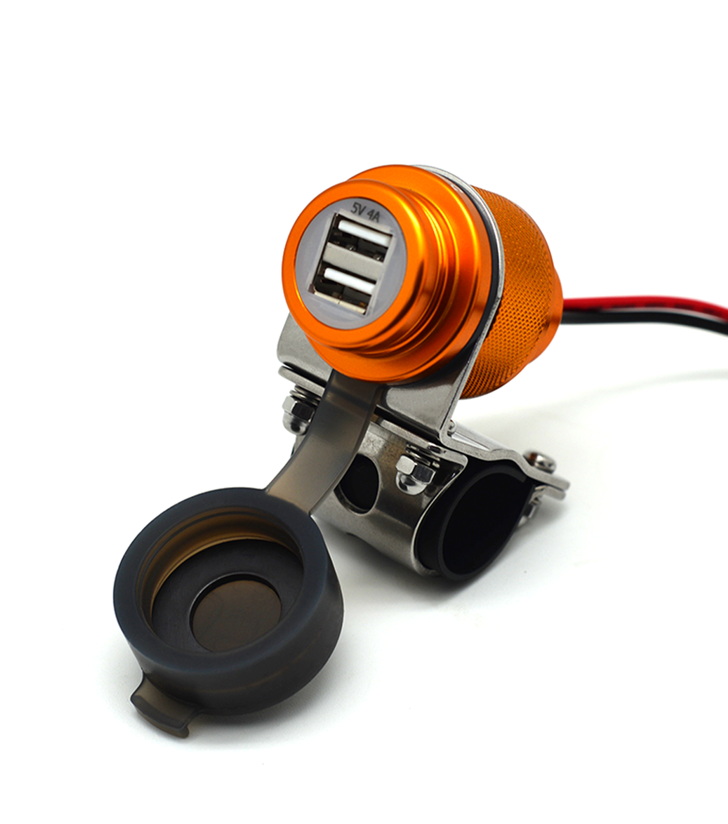 gold motorcycle usb charger with dual ports