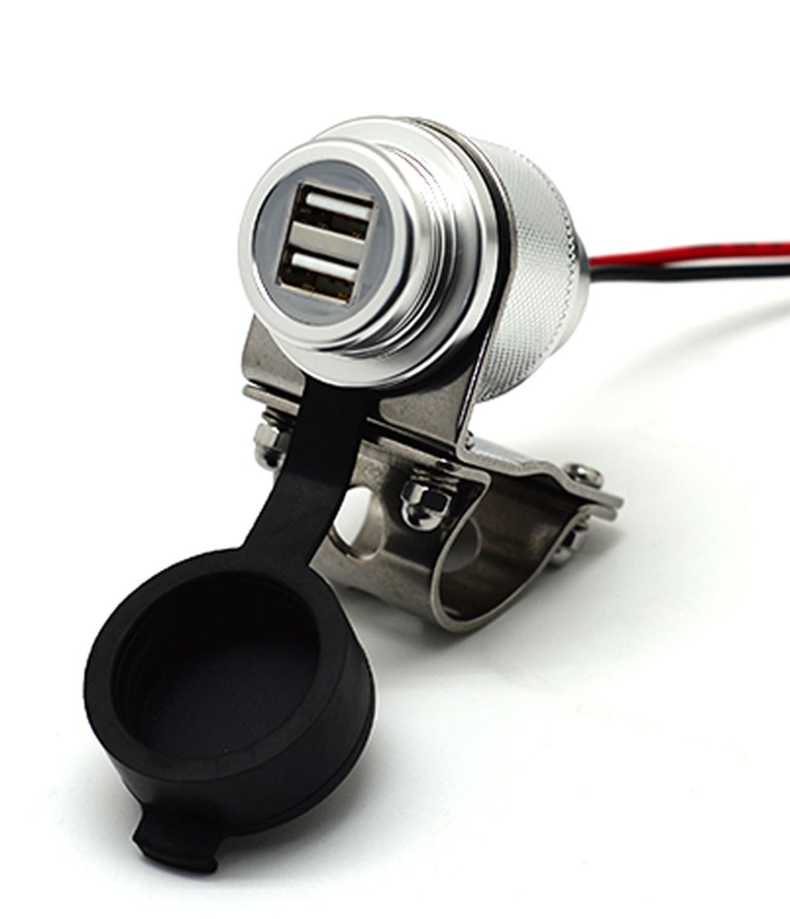 Cliff Top 4.6 Amp Aluminium Motorcycle Handlebar USB Charger (SIL)