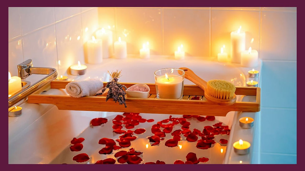 bath with rose petals