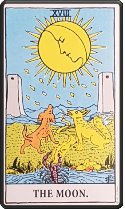 The moon a dog and wolf