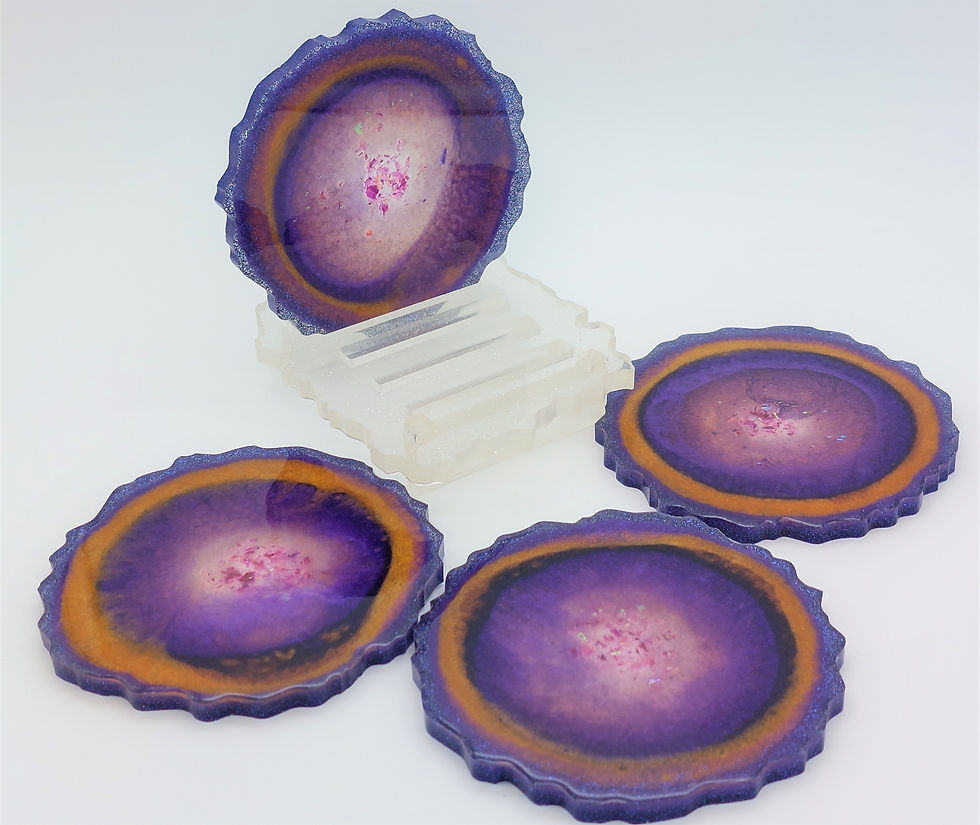 Thumbnail: Purple Dream Coaster Set of 4 w Holder